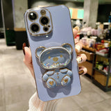 3D Winnie Bear Electroplating Samsung Galaxy Case - Creamcy Cases