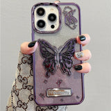 Bling Bling 3D Crystal Butterfly iPhone Case - CREAMCY