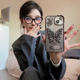 Bling Bling 3D Crystal Butterfly iPhone Case - CREAMCY