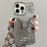 Bling Bling 3D Crystal Butterfly iPhone Case - CREAMCY