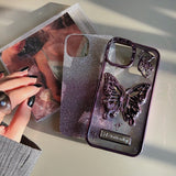 Bling Bling 3D Crystal Butterfly iPhone Case - CREAMCY