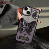 Bling Bling 3D Crystal Butterfly iPhone Case - CREAMCY