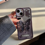 Bling Bling 3D Crystal Butterfly iPhone Case - CREAMCY