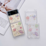Colorful Stars & Planets Clear Z Flip Case - Creamcy Cases