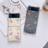 Colorful Stars & Planets Clear Z Flip Case - Creamcy Cases