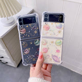 Colorful Stars & Planets Clear Z Flip Case - Creamcy Cases