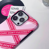 Don't F Care Irregular Stripe iPhone Case - CREAMCY