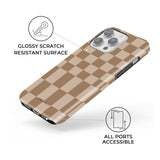 Earth Tone Checkered iPhone Case - CREAMCY