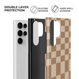 Earth Tone Checkered Samsung Galaxy Case - CREAMCY