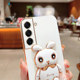 Luxury Electroplated 3D Bunny Samsung Galaxy Case (Galaxy Note, S9, S8 & A Series) - Creamcy Cases