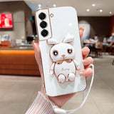 Luxury Electroplated 3D Bunny Samsung Galaxy Case (Galaxy Note, S9, S8 & A Series) - Creamcy Cases