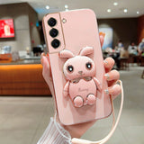 Luxury Electroplated 3D Bunny Samsung Galaxy Case (Galaxy Note, S9, S8 & A Series) - Creamcy Cases