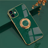 Elegant Electroplating iPhone Case w/ Ring Holder (13/12 Mini, 7/8 Plus, 7/8/SE) - Creamcy Cases