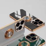 Elegant Electroplating iPhone Case w/ Ring Holder (13/12 Mini, 7/8 Plus, 7/8/SE) - Creamcy Cases