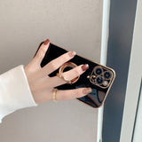 Elegant Electroplating iPhone Case w/ Ring Holder (13/12 Mini, 7/8 Plus, 7/8/SE) - Creamcy Cases