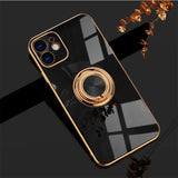 Elegant Electroplating iPhone Case w/ Ring Holder (13/12 Mini, 7/8 Plus, 7/8/SE) - Creamcy Cases