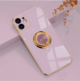 Elegant Electroplating iPhone Case w/ Ring Holder (13/12 Mini, 7/8 Plus, 7/8/SE) - Creamcy Cases