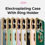 Elegant Electroplating iPhone Case w/ Ring Holder - Creamcy Cases