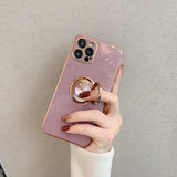 Elegant Electroplating iPhone Case w/ Ring Holder - Creamcy Cases