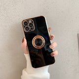 Elegant Electroplating iPhone Case w/ Ring Holder - Creamcy Cases