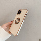 Elegant Electroplating iPhone Case w/ Ring Holder - Creamcy Cases