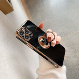 Elegant Electroplating iPhone Case w/ Ring Holder - Creamcy Cases