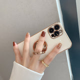 Elegant Electroplating iPhone Case w/ Ring Holder - Creamcy Cases