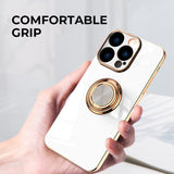 Elegant Electroplating iPhone Case w/ Ring Holder - Creamcy Cases