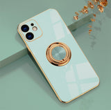 Elegant Electroplating iPhone Case w/ Ring Holder - Creamcy Cases