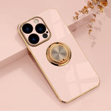 Elegant Electroplating iPhone Case w/ Ring Holder - Creamcy Cases