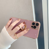 Elegant Electroplating iPhone Case w/ Ring Holder - Creamcy Cases