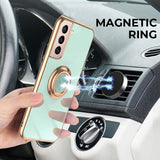 Elegant Electroplating Samsung Galaxy Case w/ Ring Holder - Creamcy Cases