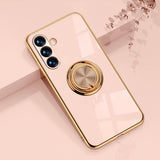 Elegant Electroplating Samsung Galaxy Case w/ Ring Holder - Creamcy Cases
