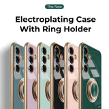 Elegant Electroplating Samsung Galaxy Case w/ Ring Holder (Galaxy S10, S20/S21 FE, A Series) - Creamcy Cases