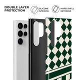 Green & Beige Check Mate Samsung Galaxy Case - CREAMCY