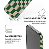Green & Beige Checkered iPhone Case - CREAMCY