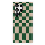 Green & Beige Checkered Samsung Galaxy Case - CREAMCY