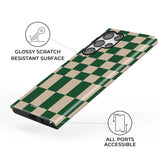 Green & Beige Checkered Samsung Galaxy Case - CREAMCY