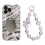 Laser Butterfly Mirror iPhone Case w/ Clear Lens Protector - CREAMCY