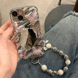 Laser Butterfly Mirror iPhone Case w/ Clear Lens Protector - CREAMCY