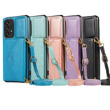Leather Purse Samsung Galaxy Case With Crossbody Strap - Creamcy Cases