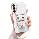 Luxury Electroplated 3D Bunny Samsung Galaxy Case (Galaxy Note, S9, S8 & A Series) - Creamcy Cases