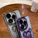 Luxury Electroplating Glitter Bear iPhone Case - Creamcy Cases