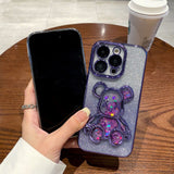 Luxury Electroplating Glitter Bear iPhone Case - Creamcy Cases