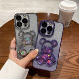 Luxury Electroplating Glitter Bear iPhone Case - Creamcy Cases