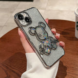Luxury Electroplating Glitter Bear iPhone Case - Creamcy Cases