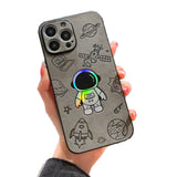 Luxury Leather Laser Cosmic Astronaut iPhone Case - Creamcy Cases