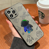 Luxury Leather Laser Cosmic Astronaut iPhone Case - Creamcy Cases