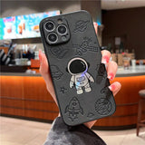 Luxury Leather Laser Cosmic Astronaut iPhone Case - Creamcy Cases