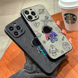 Luxury Leather Laser Cosmic Astronaut iPhone Case - Creamcy Cases